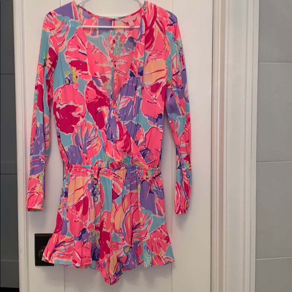 Lilly Pulitzer long sleeve printed romper.